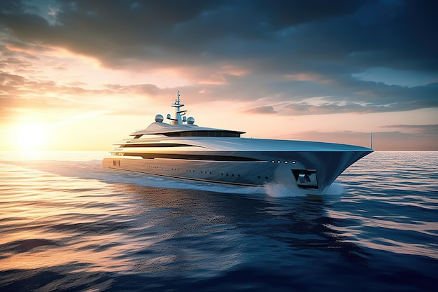 Luxus-Superyacht, die im wunderschönen Meer segelt