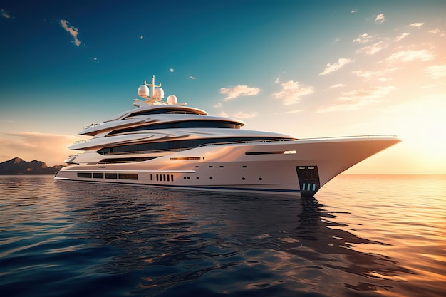 Luxus-Superyacht, die im wunderschönen Meer segelt