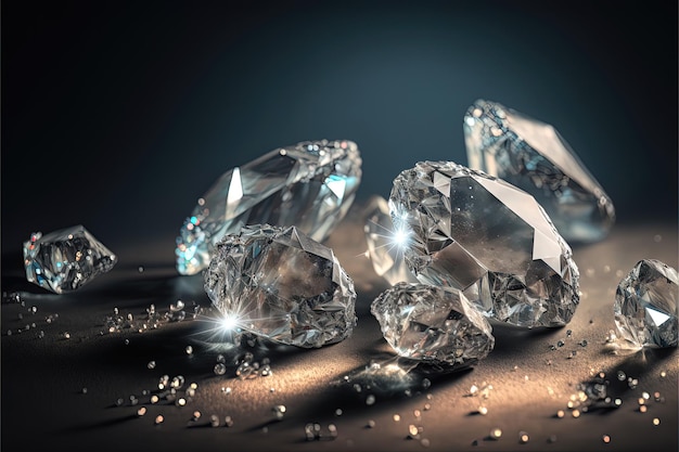 Luxus und Opulenz mit einem glänzenden Diamanthintergrund mit generativer KI-Technologie