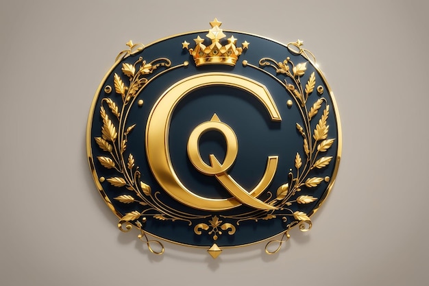 Luxusbuchstaben q Logo königlicher Goldstern