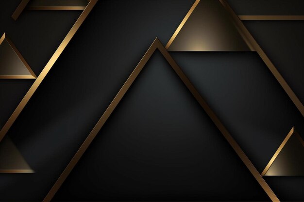 Foto luxusdreieck abstrakter schwarzer metallhintergrund mit goldenen hellen linien dunkle d geometrische textur