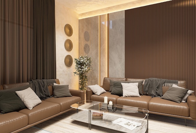 Luxushotel-Wohnbereich 3D-Visual