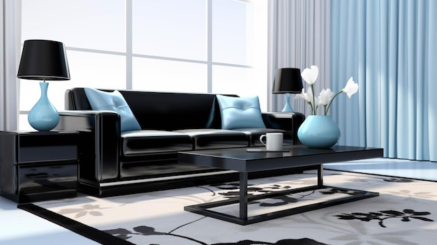 Luxussofa im Zimmer Opulente Möbel elegantes Wohnen anspruchsvolles Interieur üppiges Dekor