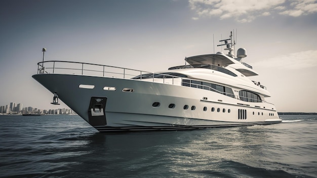 Luxusyacht im Hafen generative ai