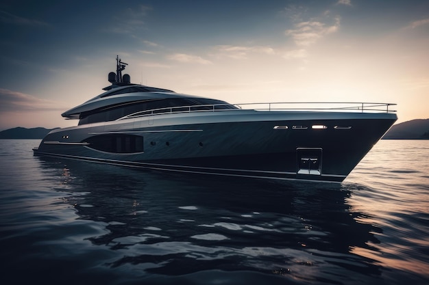 Luxusyacht mit schlankem Design und generativer KI