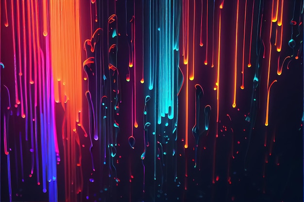 Luz abstracta ultravioleta en fondo de colores neón AI