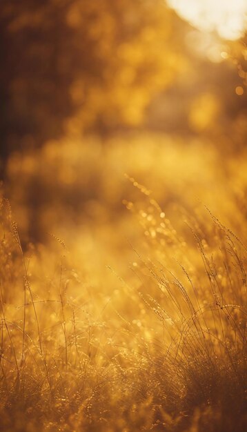 Foto una luz amarilla brillante y borrosa brillando sobre él