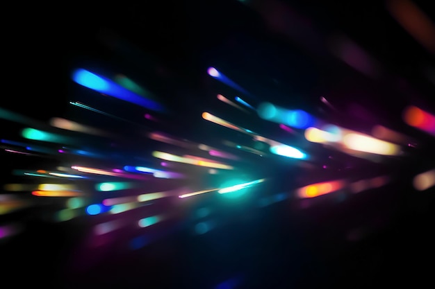 Luz del arco iris colorida y cálida Efecto de luz
