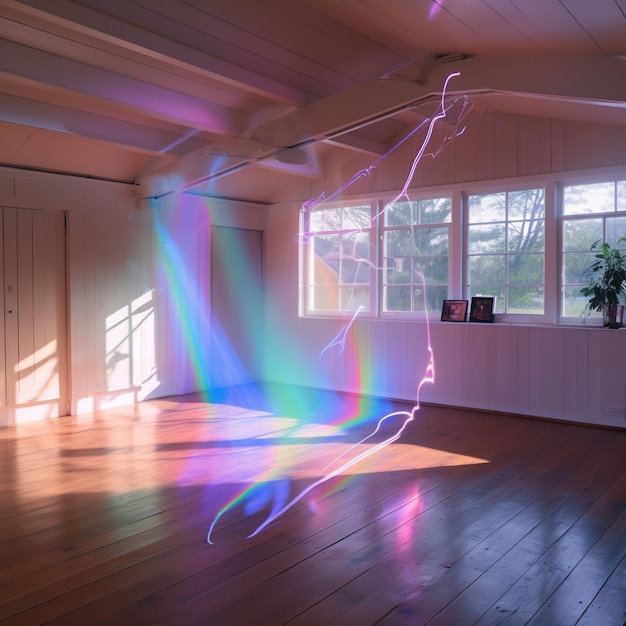 Foto luz arco-íris numa sala