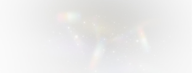 La luz del arco iris y el polvo blanco en formato Png El cristal brilla con un efecto arco ires