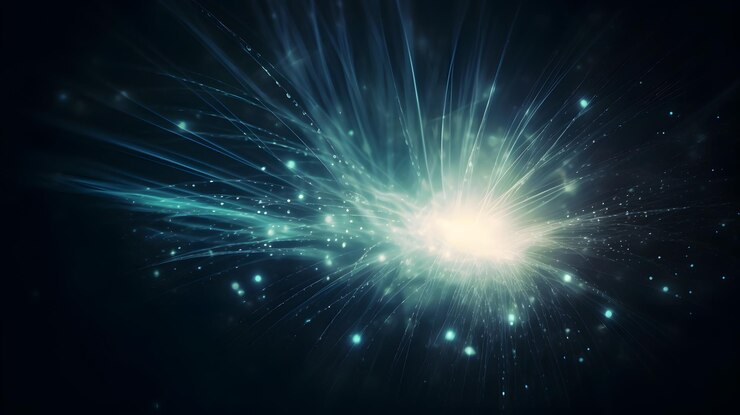 Una luz azul está brillando en la oscuridad