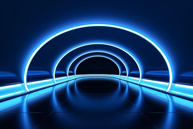 una luz azul en una habitación