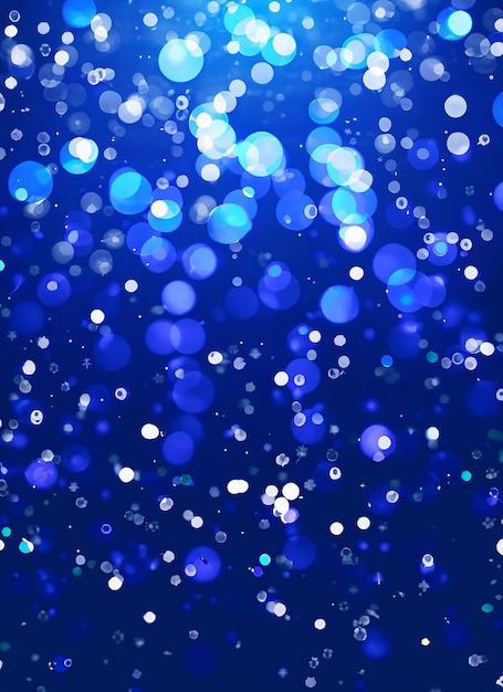 Foto luz bokeh borrosa en fondo azul oscuro plantilla de vacaciones de navidad y año nuevo