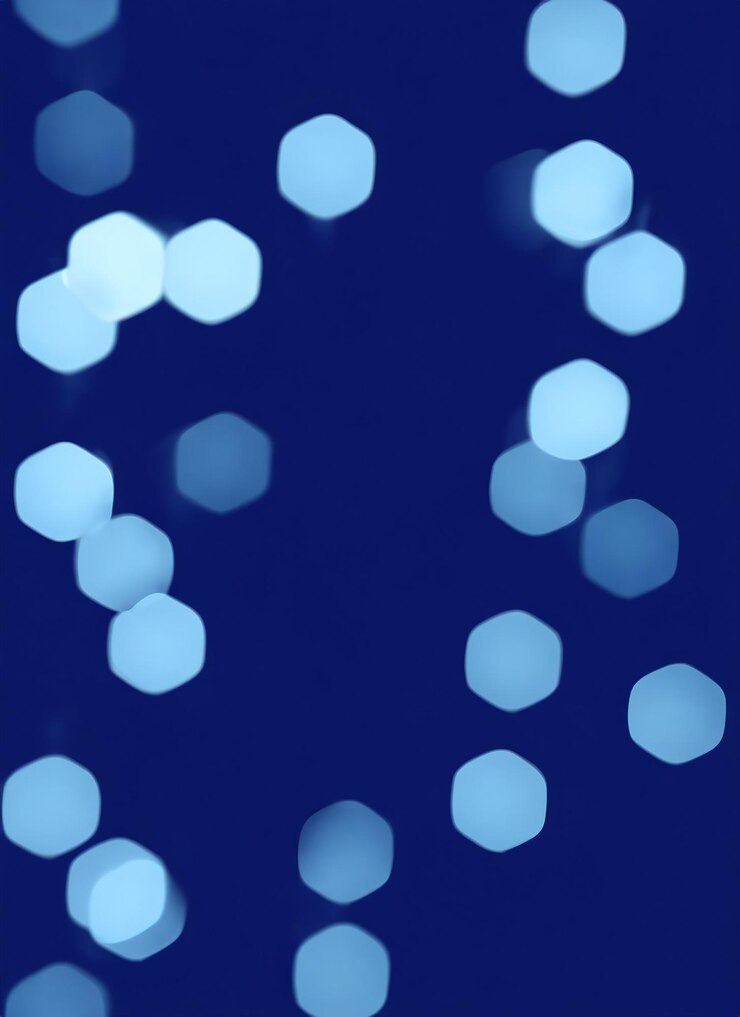 Foto luz bokeh borrosa en fondo azul oscuro plantilla de vacaciones de navidad y año nuevo