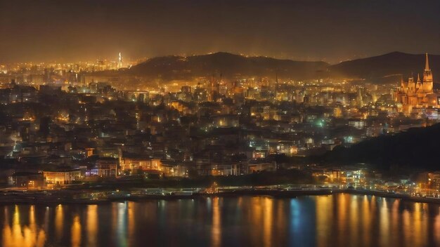 Luz borrosa por la noche