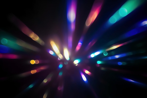 Luz colorida e quente do arco-íris Efeito de luz