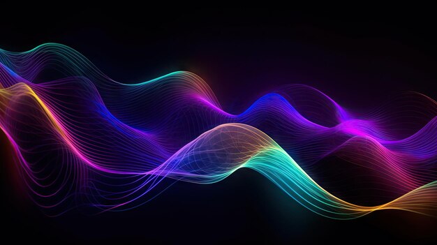 Luz de espectro de fitas onduladas de néon colorido