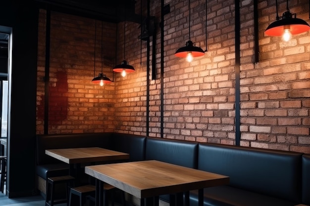 Luz de restaurante de parede de tijolo vermelho Gerar Ai