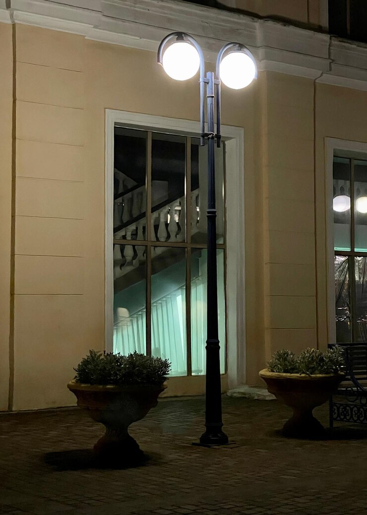 Foto luz de rua na estação ferroviária