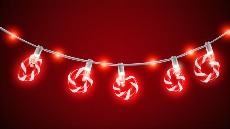 Luz decorada de Feliz Navidad creada con IA generativa