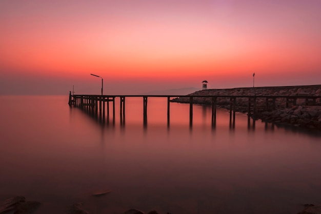 Luz do amanhecer com a sensação solitária