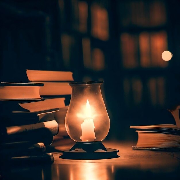 Luz escura da biblioteca