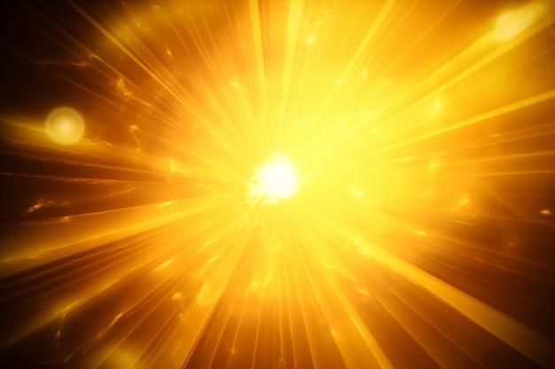 Foto la luz de la lente amarilla brillante de la explosión solar