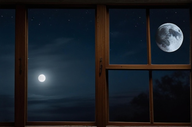 La luz de la luna fluye a través de una ventana