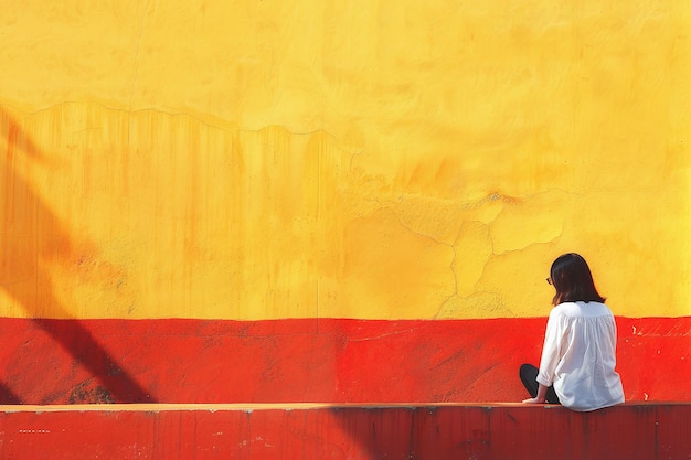 Foto luz de luna serenidad mujer contemplando bajo una luna llena