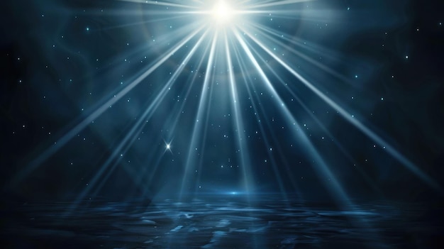 La luz mística brilla en una superficie oscura
