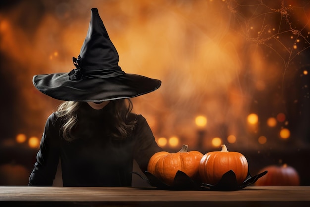 Luz mística de bruxa Copiar espaço para o seu texto Fundo de Halloween com espaço vazio Feliz Halloween IA geradora