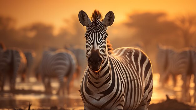 Luz natural da zebra na natureza