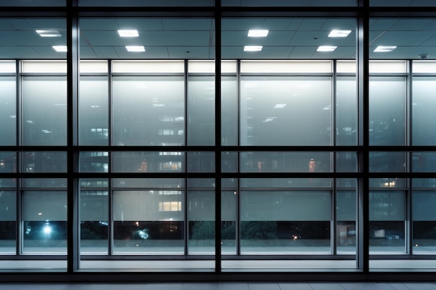 Luz natural proveniente das janelas de vidro do prédio de escritórios IA generativa