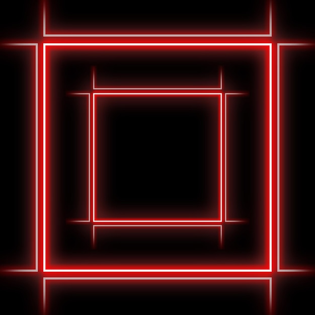 luz de neón de marco cuadrado rojo