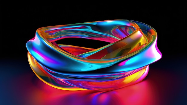 Una luz de neón salpica el colorido infinito de la tira mobius
