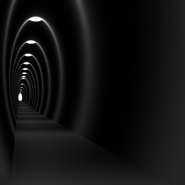 Luz no túnel, renderização em 3d