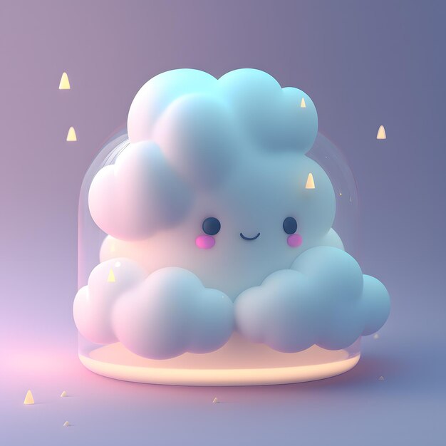 luz nocturna en forma de un simpático personaje de nube un simpático personaje infantil