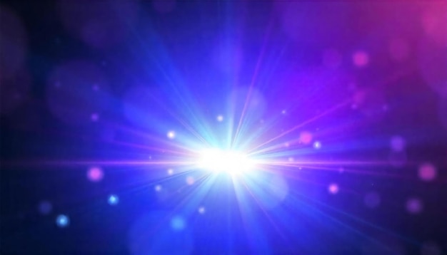 una luz púrpura y azul con el sol brillando a través de ella