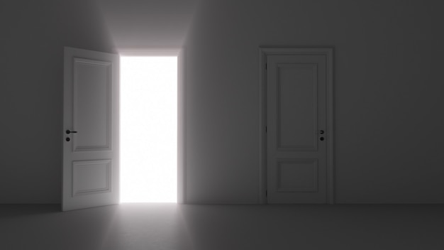 Luz que entra por una puerta abierta