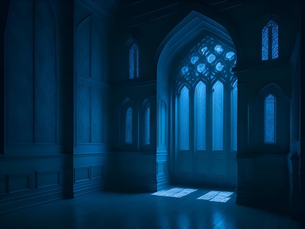 la luz que entra por las puertas y ventanas de la mezquita interior de la mezquita