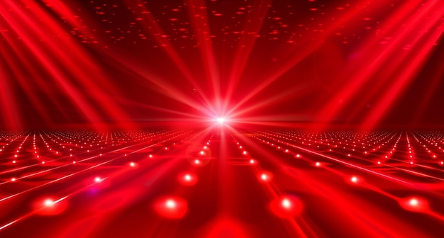 Foto luz roja brillando en el escenario