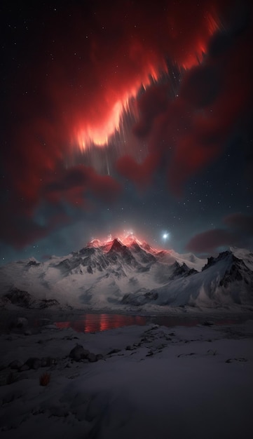 Una luz roja del cielo está iluminada por el sol.