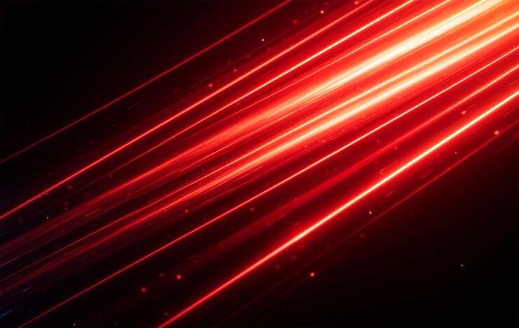 La luz roja traza un borrón de movimiento futurista