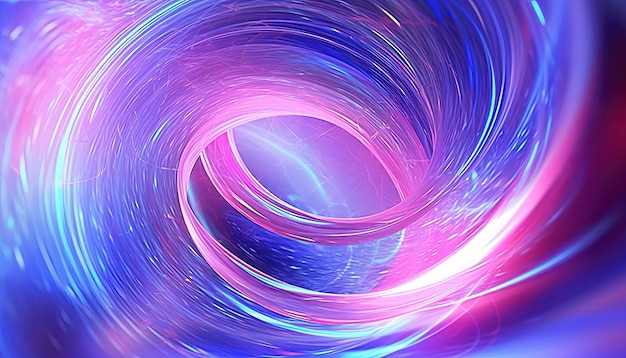 luz roxa e azul com movimento circular no estilo de linha ondulada