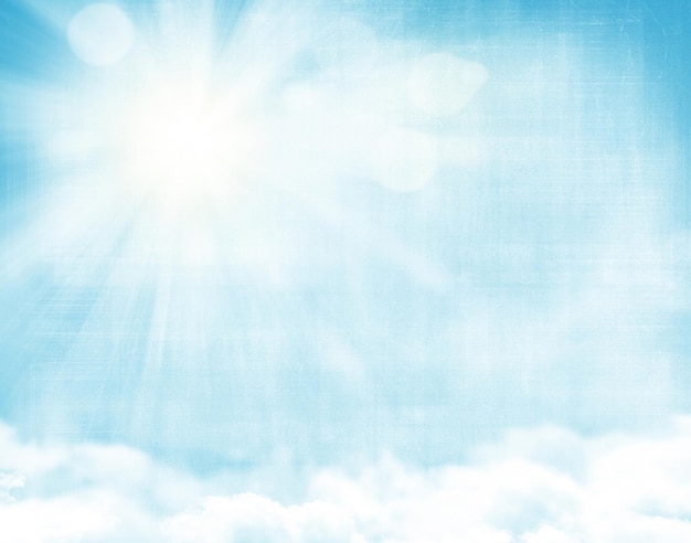 La luz del sol y el cielo azul