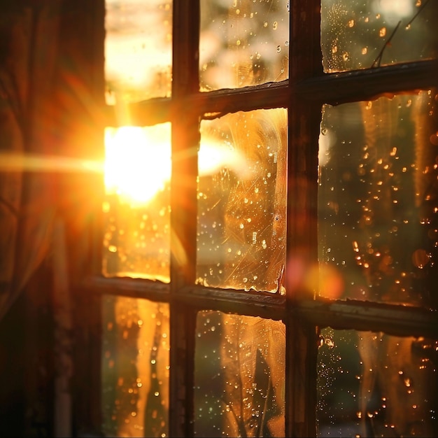 la luz del sol entrando por una ventana de vidrio