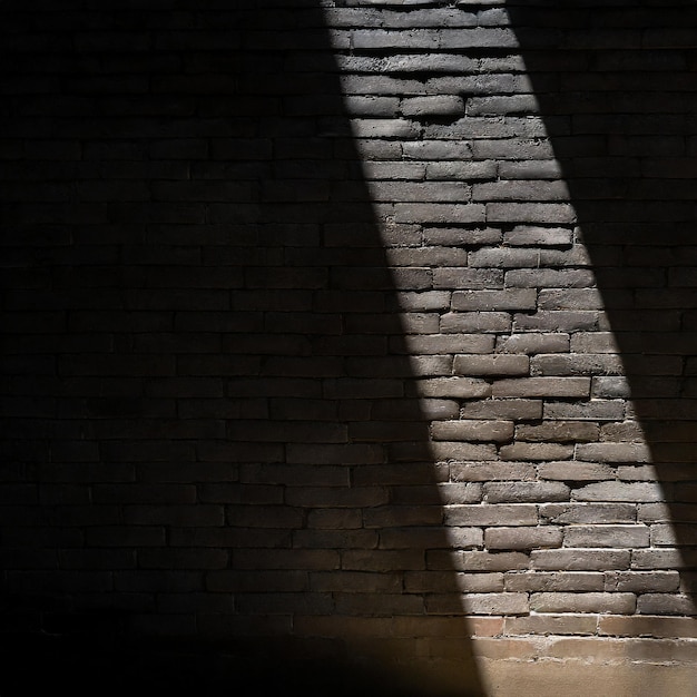 La luz del sol proyecta sombras en la pared de ladrillo generada por Ai