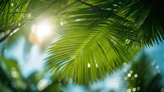 la luz del sol a través de la palma