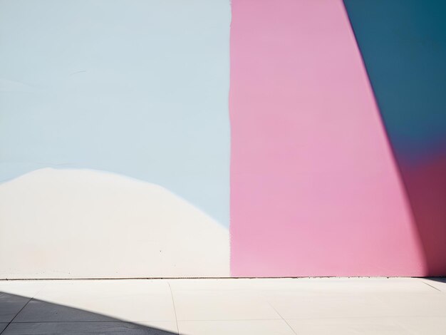 Luz y sombra en el fondo de una pared de cemento y espacio vacío Colores pastel IA generativa