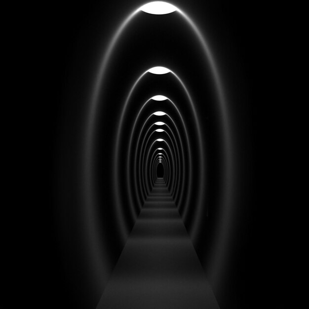 Luz en el túnel, renderizado 3D.